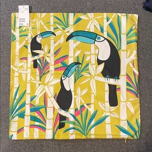 H&M Toucan Bamboo Accent Pillow Cover - Yellow and Blue